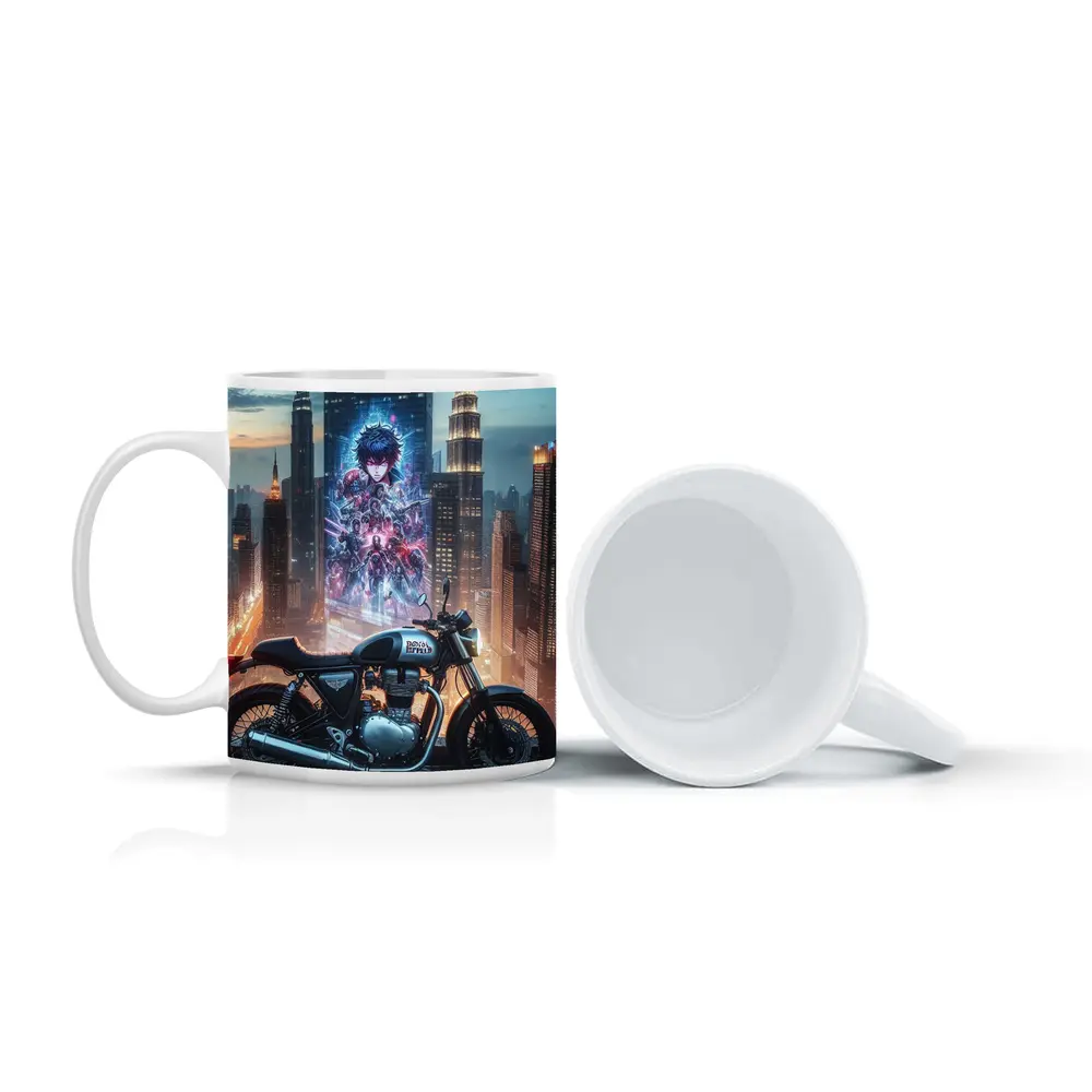 Cafe Racer Motorcycle Anime City Night – Mugs