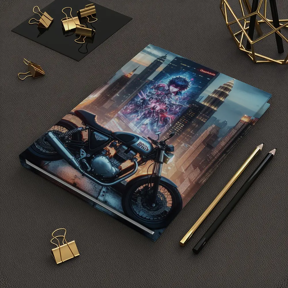 Cafe Racer Motorcycle Anime City Night – Notebooks