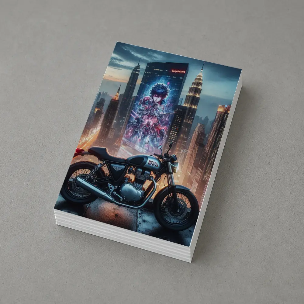 Cafe Racer Motorcycle Anime City Night – Postcards