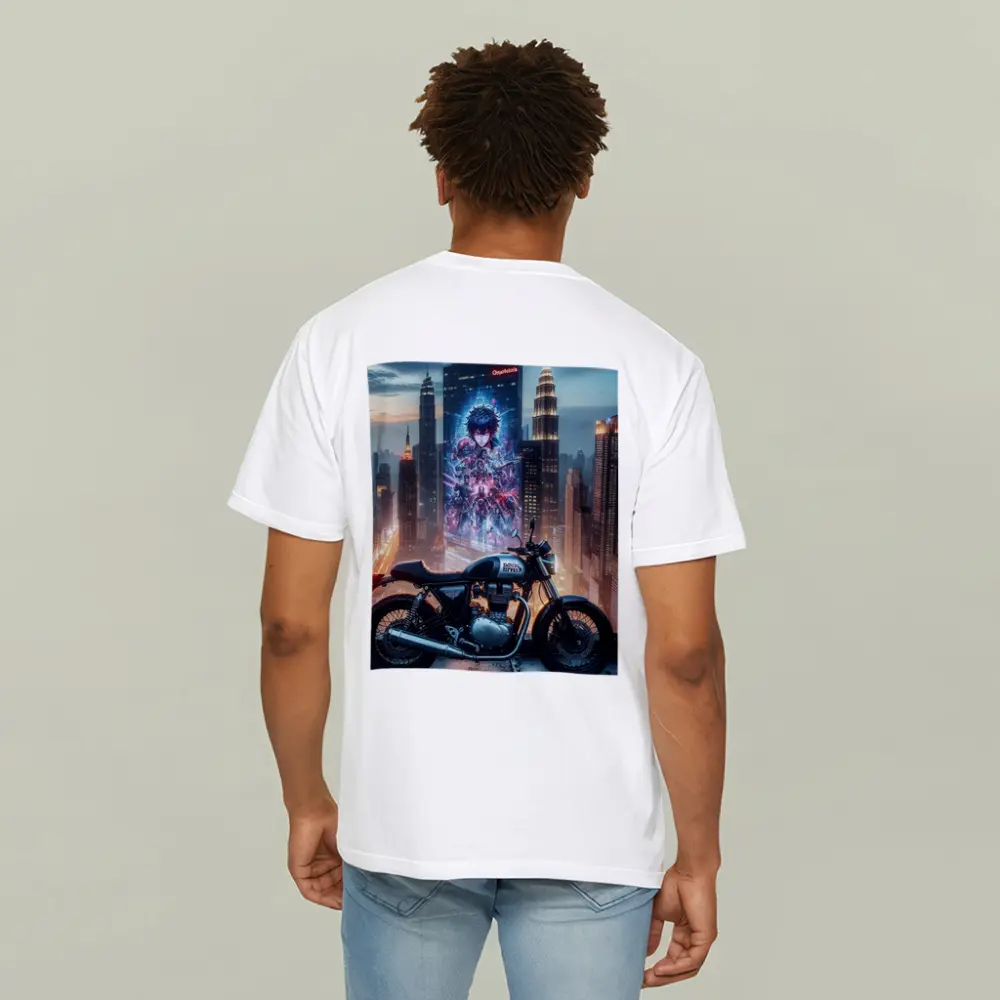 Cafe Racer Motorcycle Anime City Night – T-Shirts