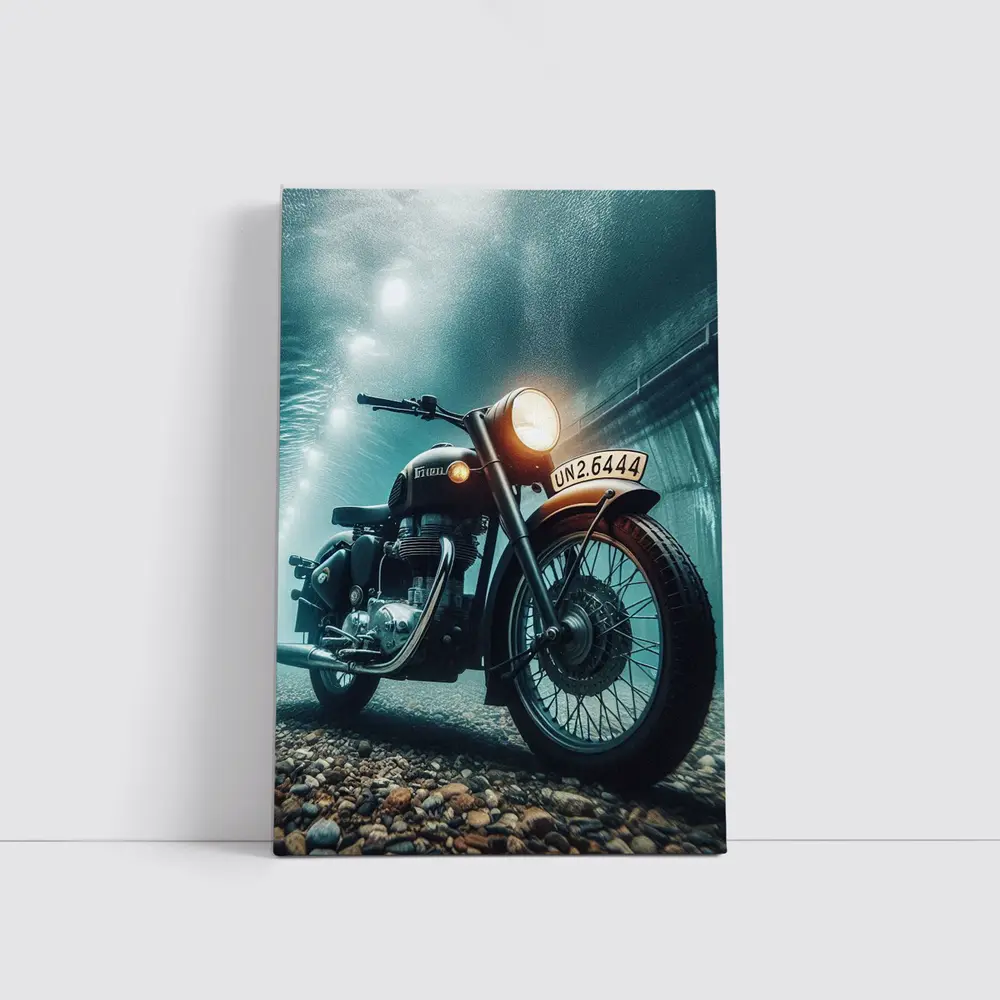 Royal Enfield Classic Underwater Moody Scene – Wall Art