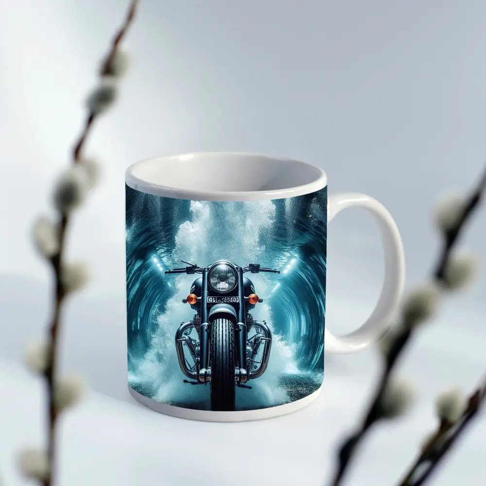 Classic Cruiser Motorcycle Underwater Wave Explosion – Mugs