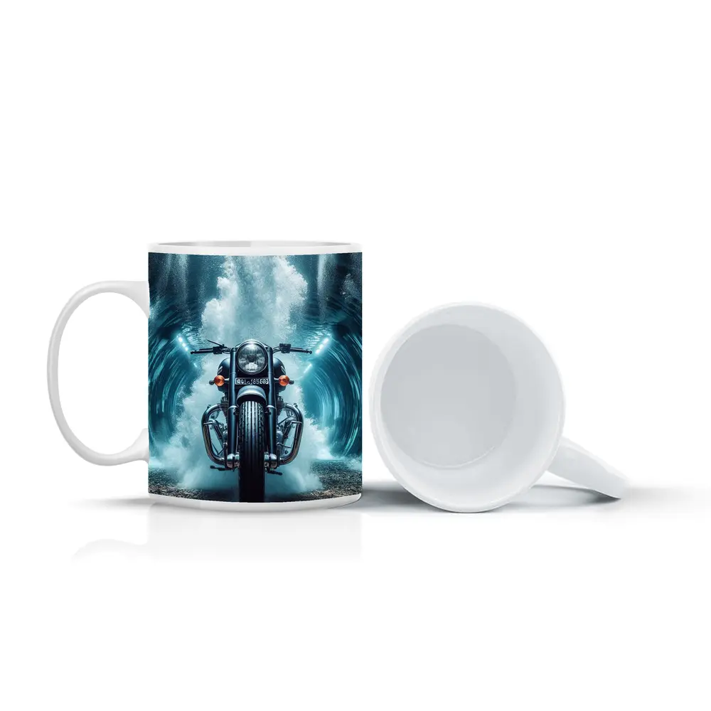 Classic Cruiser Motorcycle Underwater Wave Explosion – Mugs