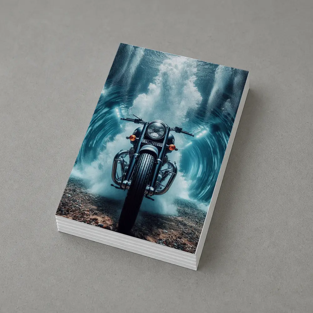 Classic Cruiser Motorcycle Underwater Wave Explosion – Postcards