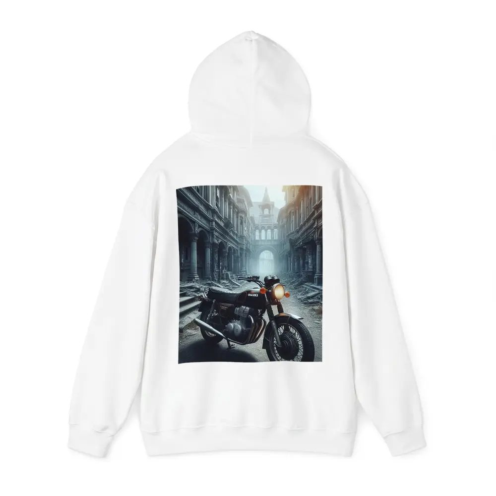 Suzuki Classic Motorcycle Abandoned City Street – Hoodies
