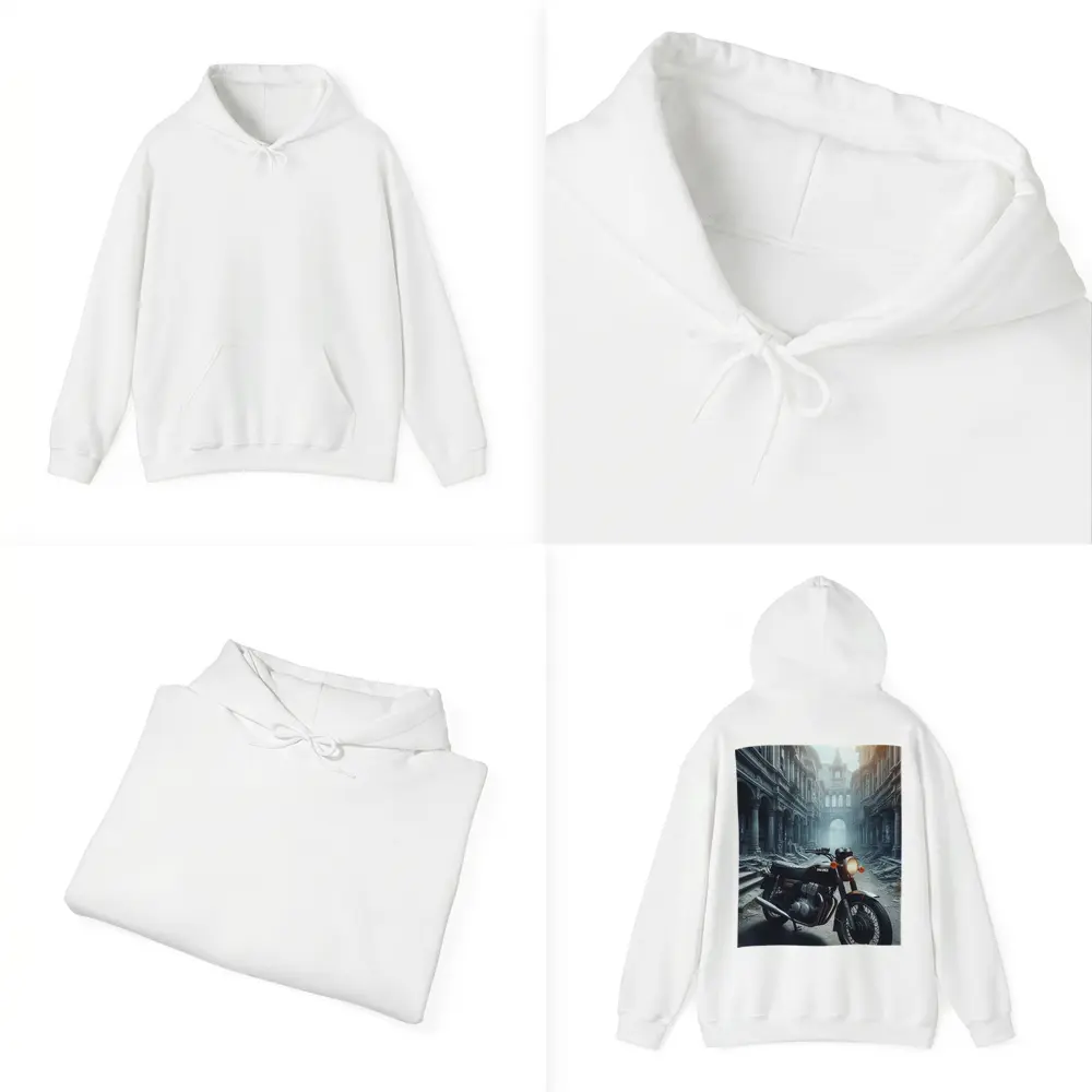 Suzuki Classic Motorcycle Abandoned City Street – Hoodies