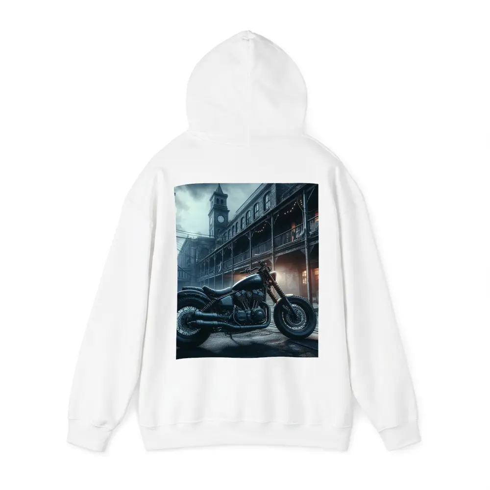 Dark Bobber Motorcycle Moody Gothic Street Scene – Hoodies