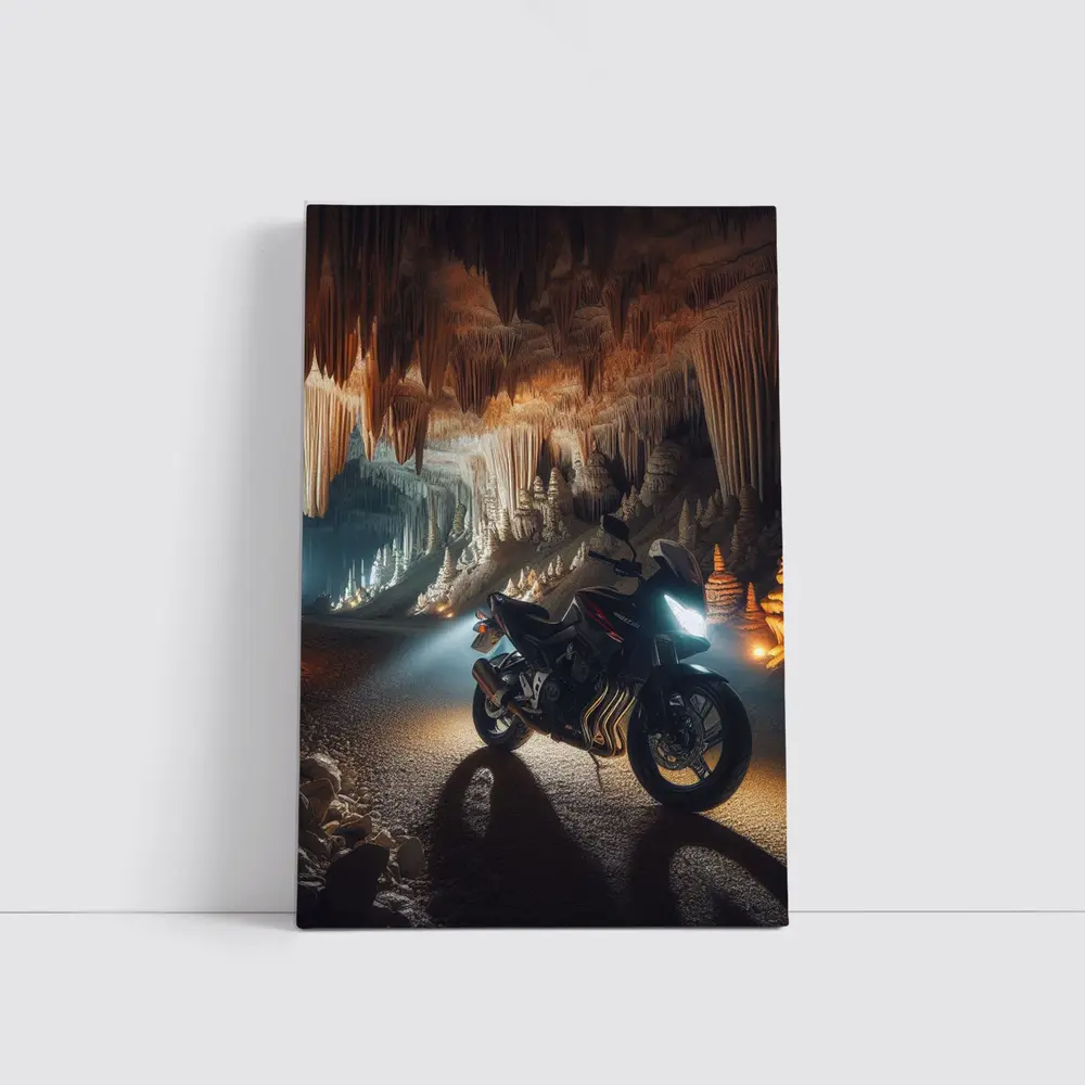Sport Bike Inside Dramatic Cave Formation – Wall Art