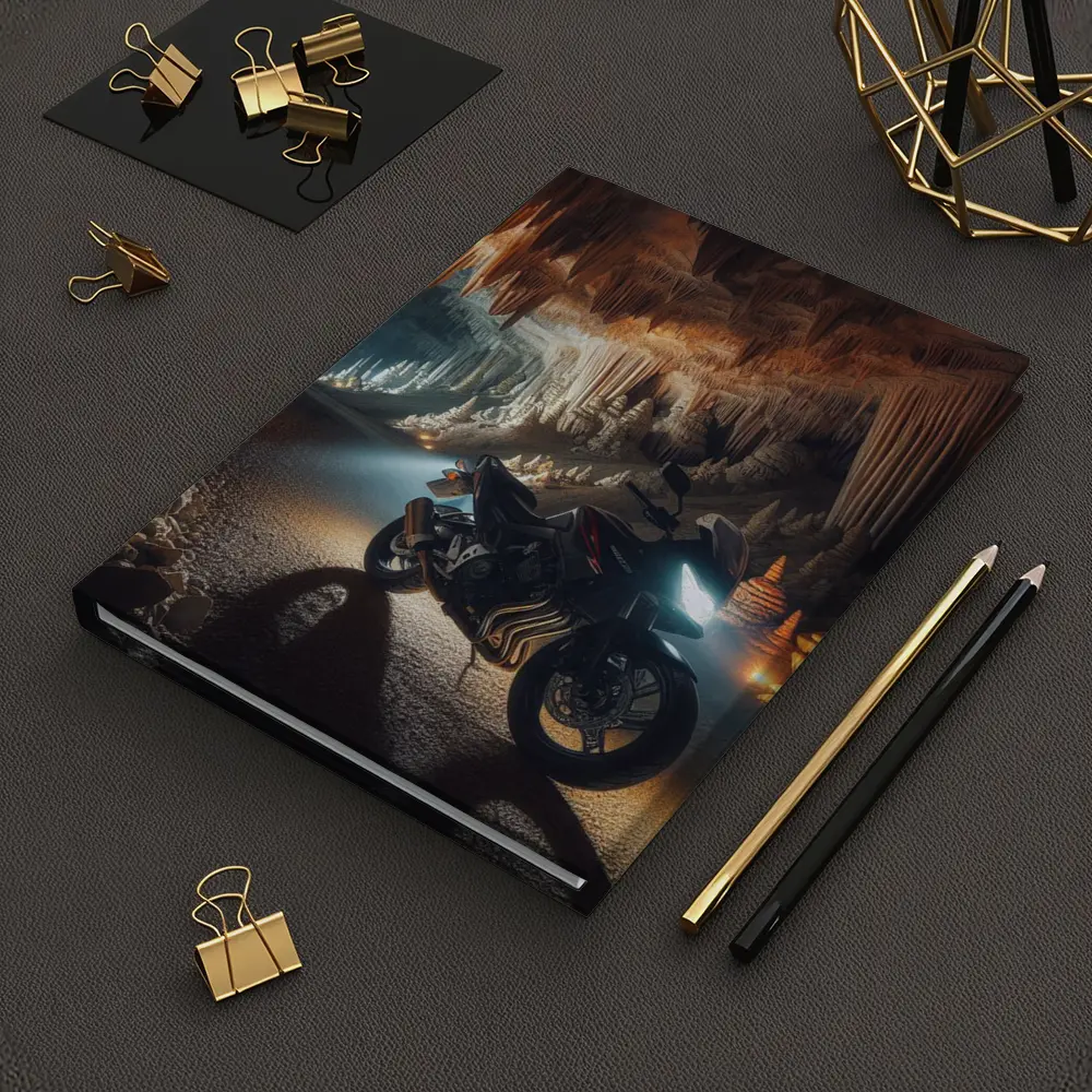 Sport Bike Inside Dramatic Cave Formation – Notebooks