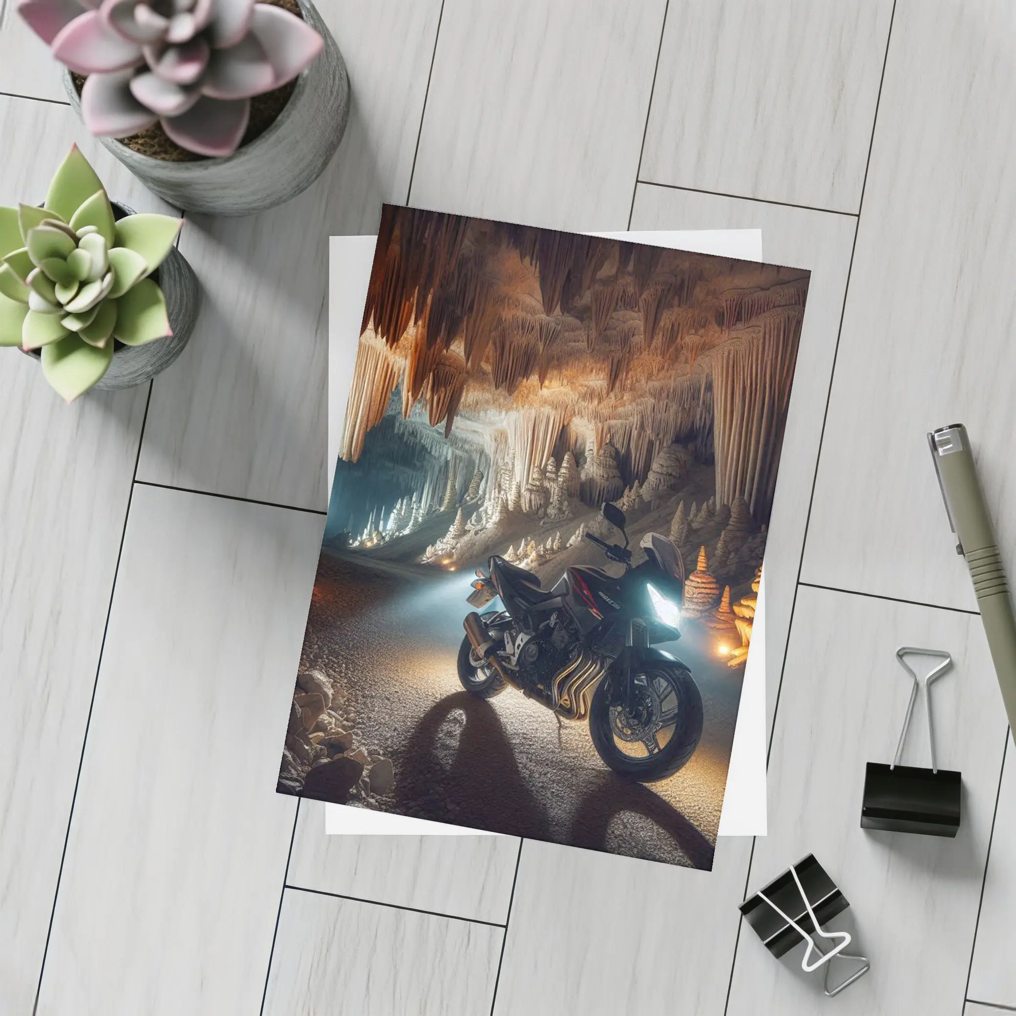 Sport Bike Inside Dramatic Cave Formation – Postcards