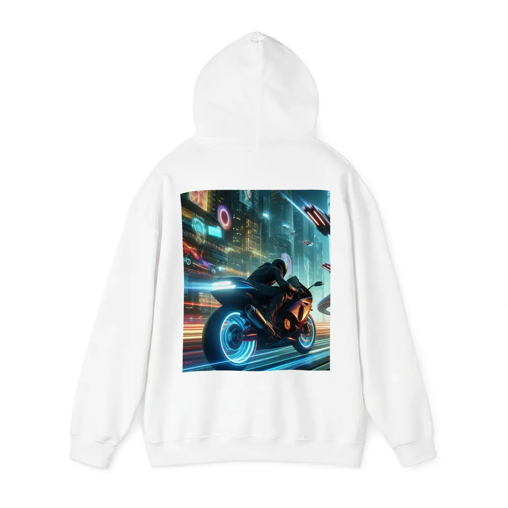Cyberpunk Sport Bike Neon Futuristic City – Hoodies
