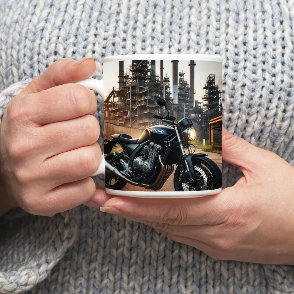 Suzuki Naked Bike Industrial Factory Background – Mugs