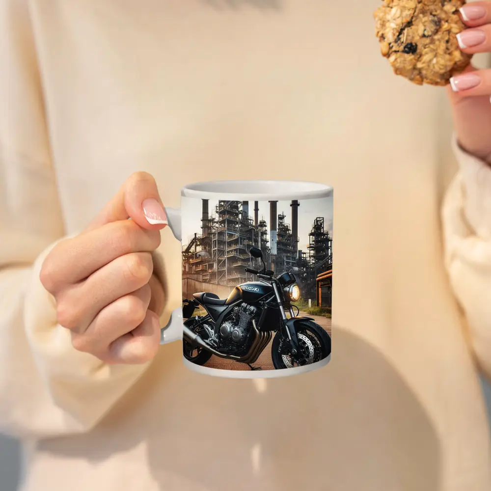 Suzuki Naked Bike Industrial Factory Background – Mugs