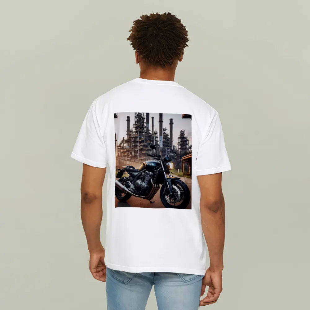 Suzuki Naked Bike Industrial Factory Background – T-Shirts