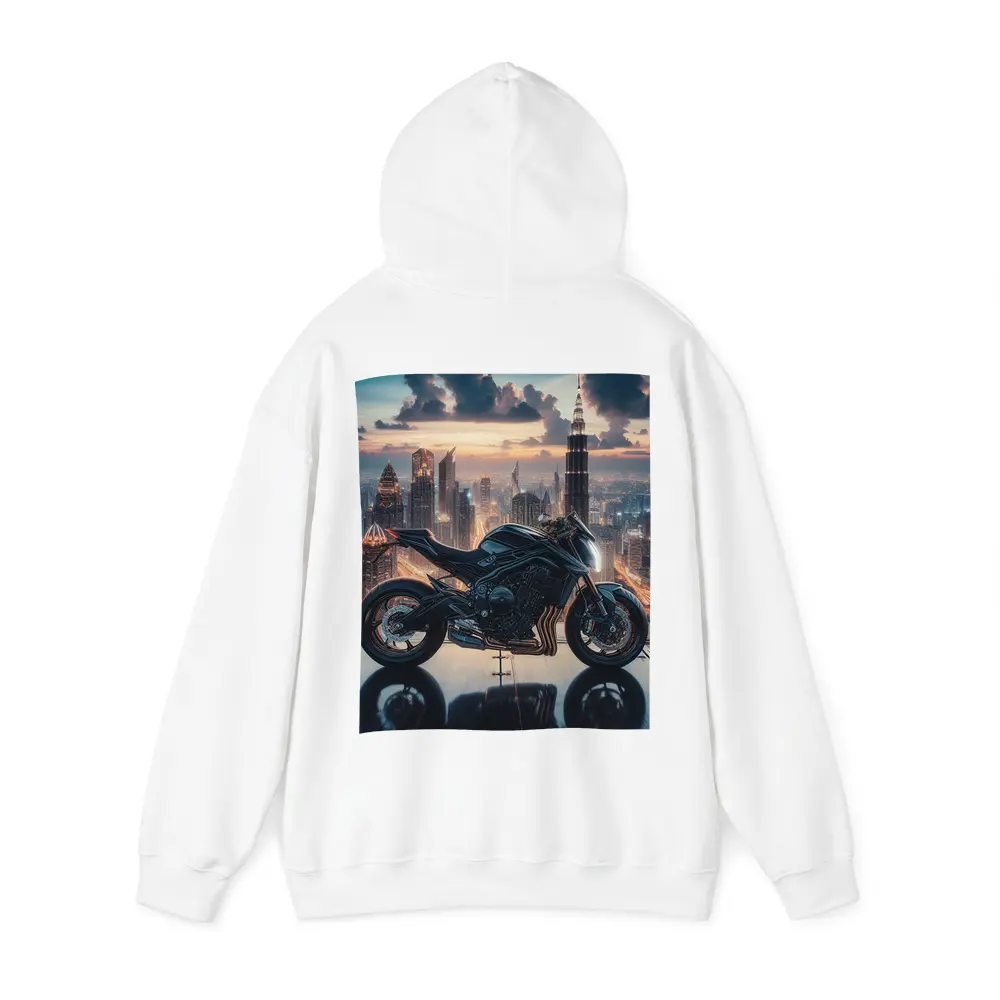 Dark Naked Bike Dubai City Skyline Night – Hoodies