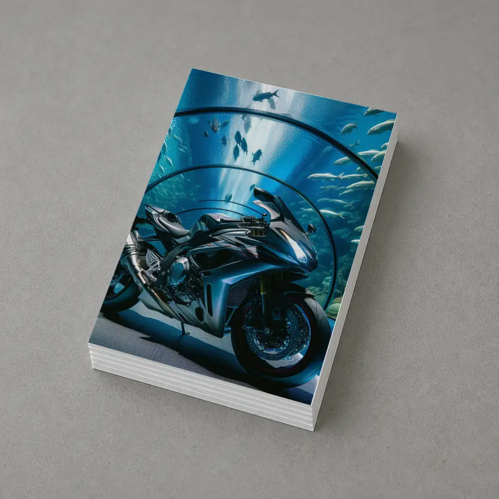 Sport Bike Inside Blue Aquarium Tunnel – Postcards