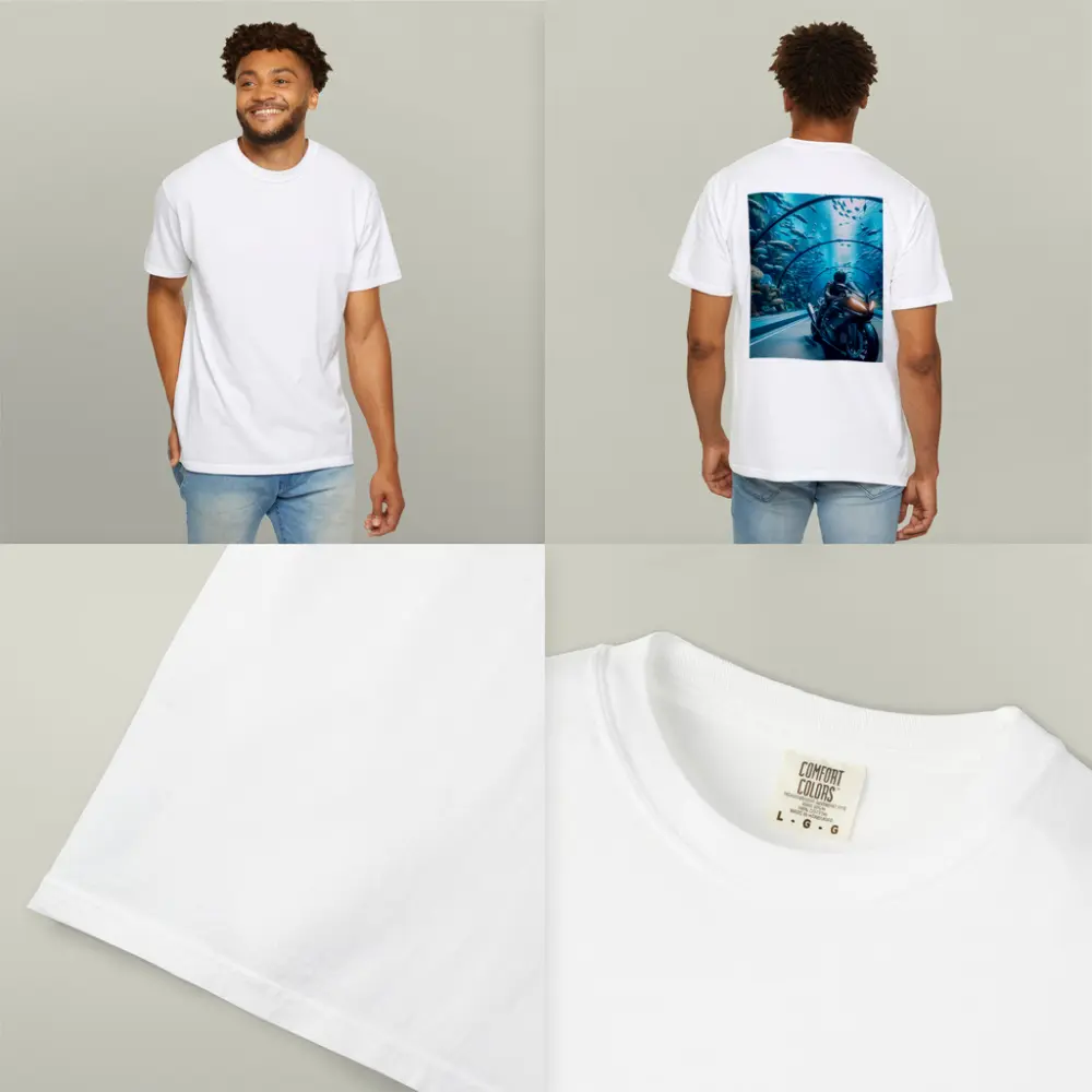 Sport Bike Rider Inside Underwater Aquarium Tunnel – T-Shirts