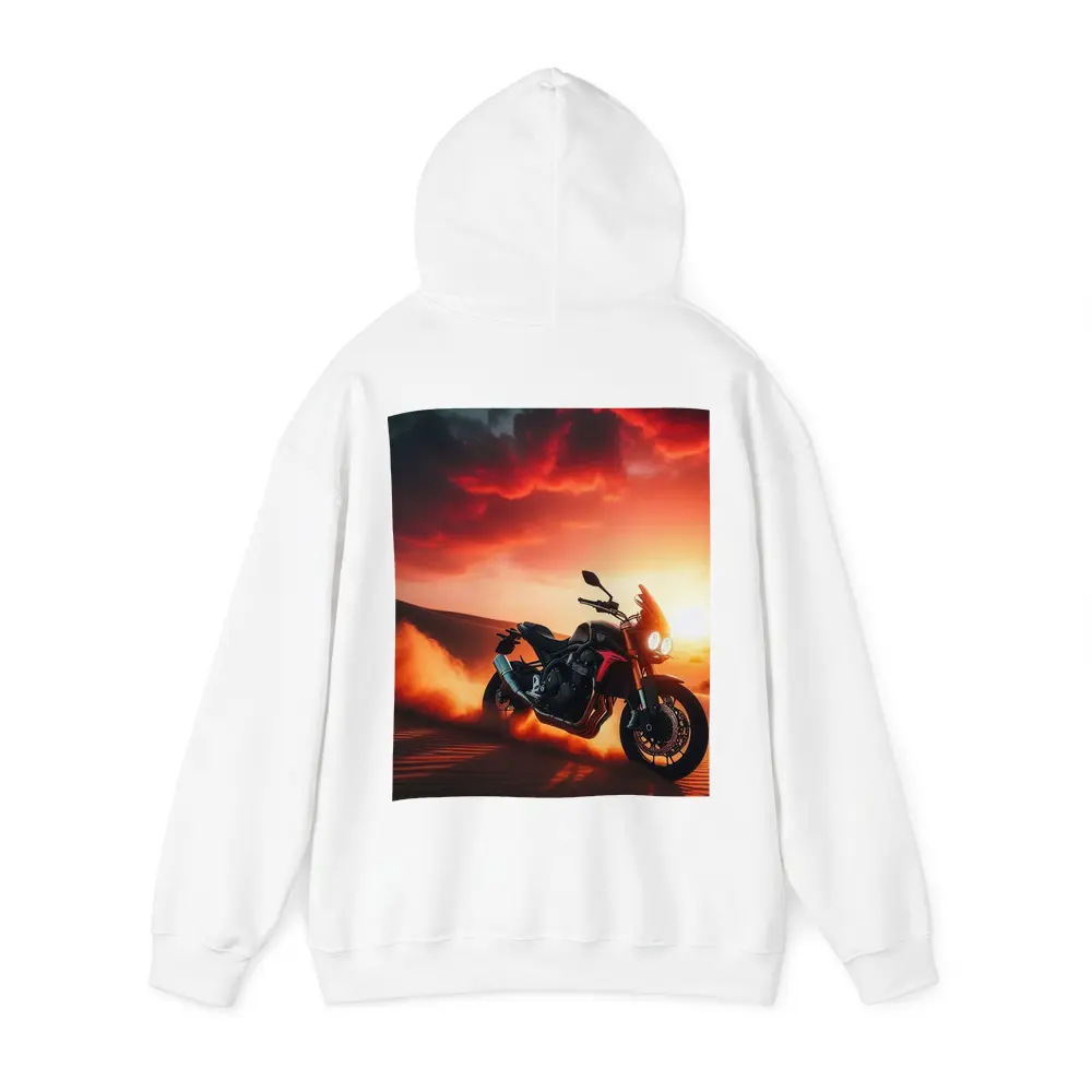 Naked Bike Desert Sunset Dramatic Red Sky – Hoodies