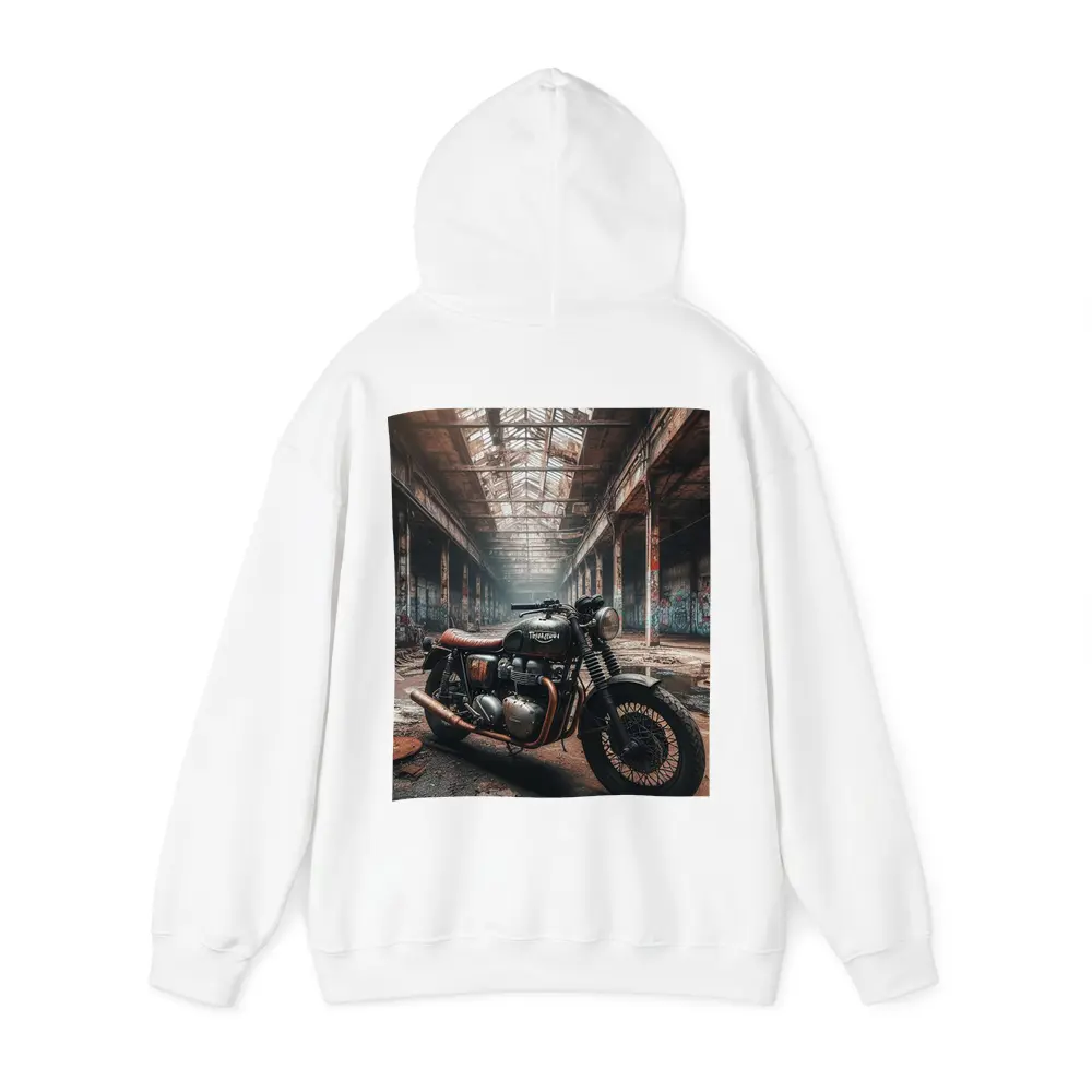 Triumph Motorcycle Abandoned Factory Urban Setting – Hoodies