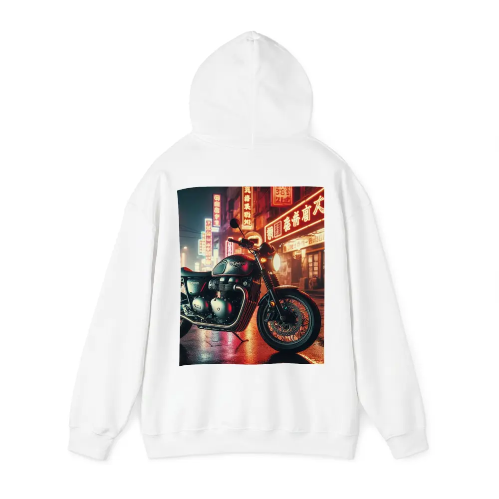Triumph Motorcycle Neon City Street Night – Hoodies