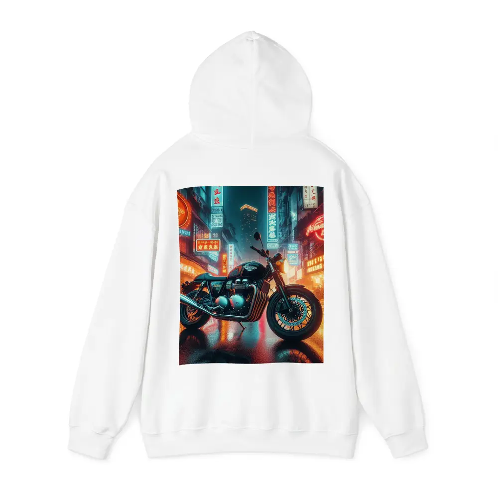Triumph Motorcycle Neon City Rainy Night – Hoodies