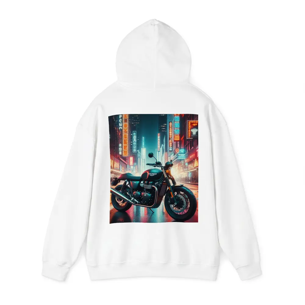 Triumph Motorcycle Neon City Street Night – Hoodies