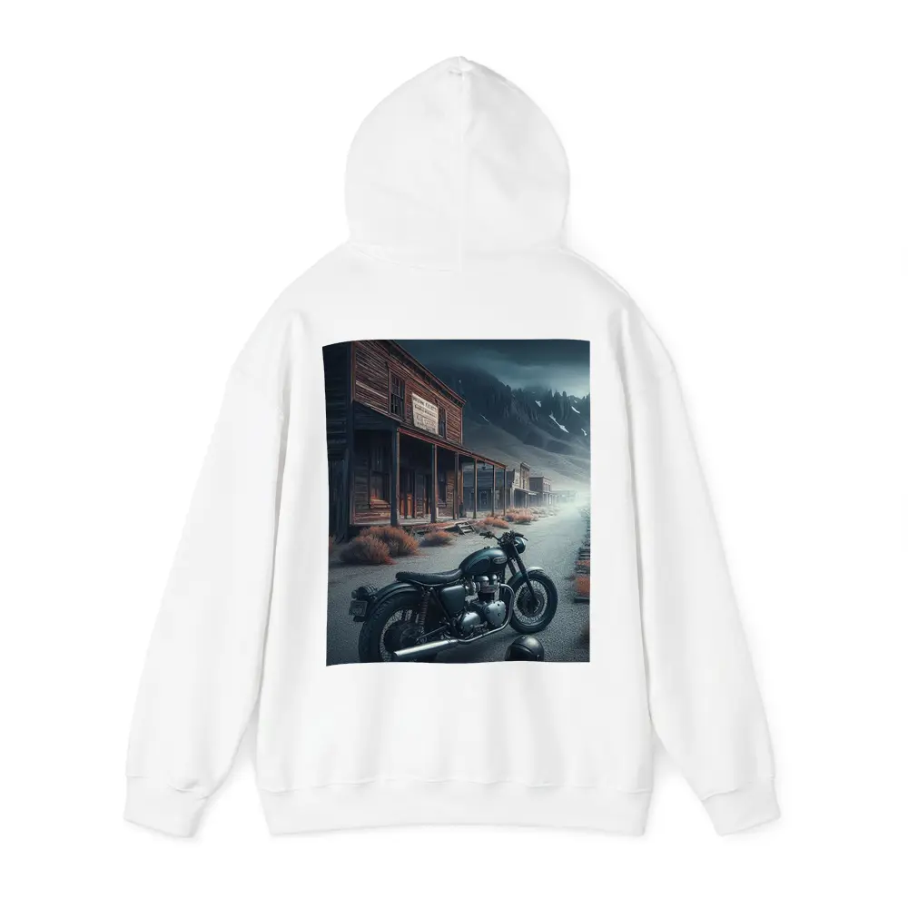 Cafe Racer Motorcycle Abandoned Western Ghost Town – Hoodies
