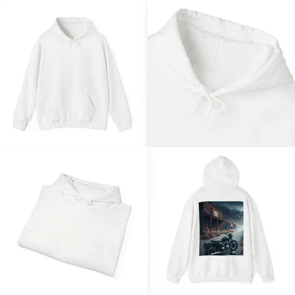 Cafe Racer Motorcycle Abandoned Western Ghost Town – Hoodies