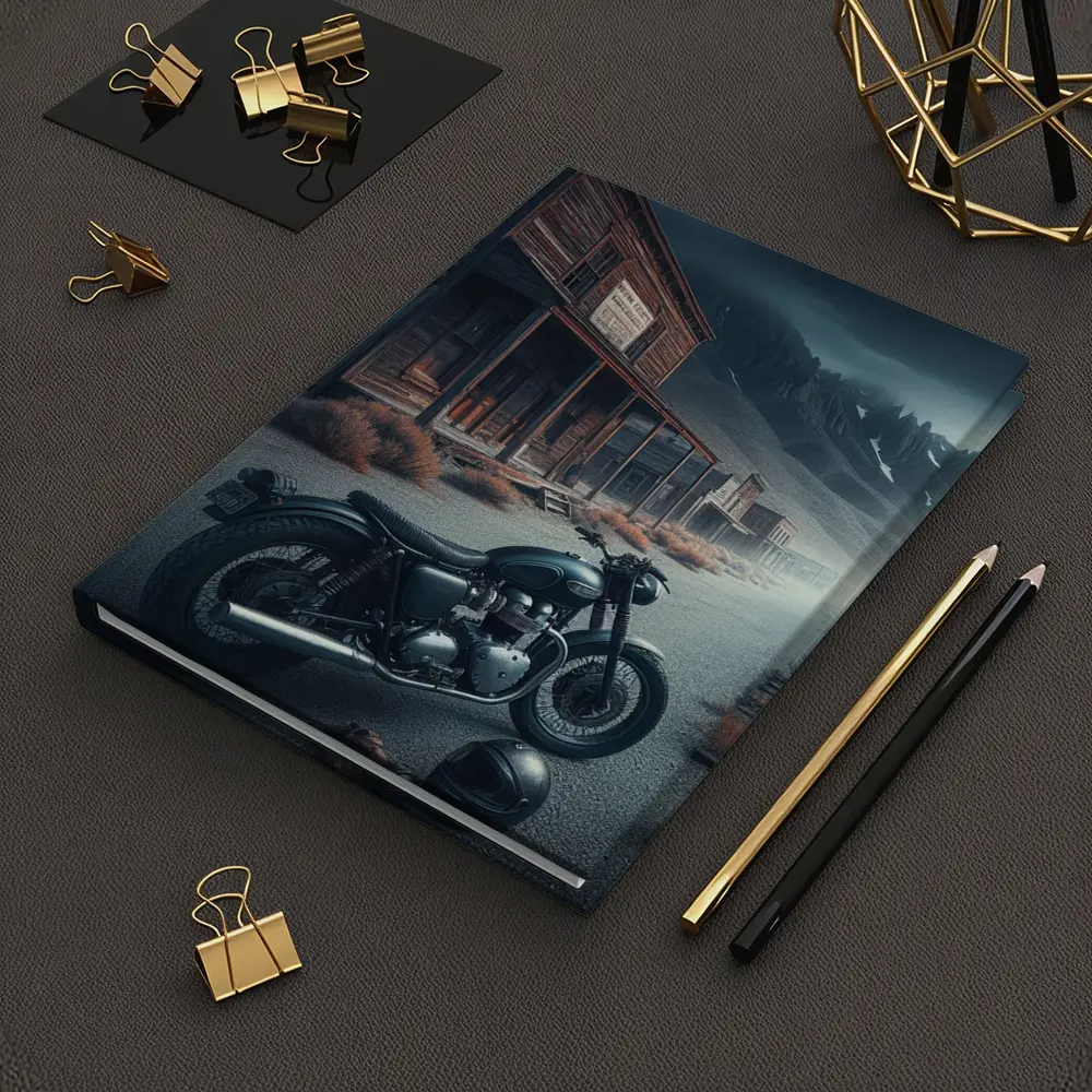 Cafe Racer Motorcycle Abandoned Western Ghost Town – Notebooks