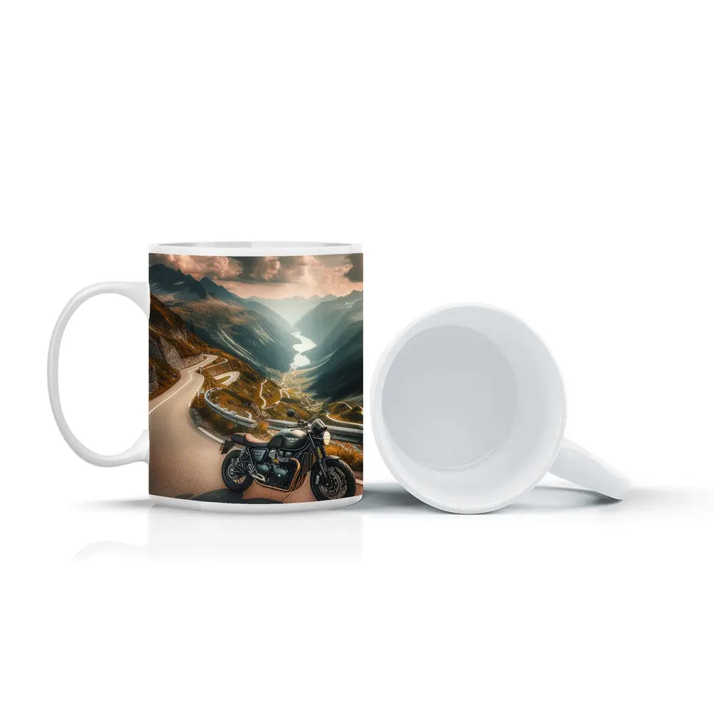 Triumph Cafe Racer Mountain Road Winding Valley – Mugs