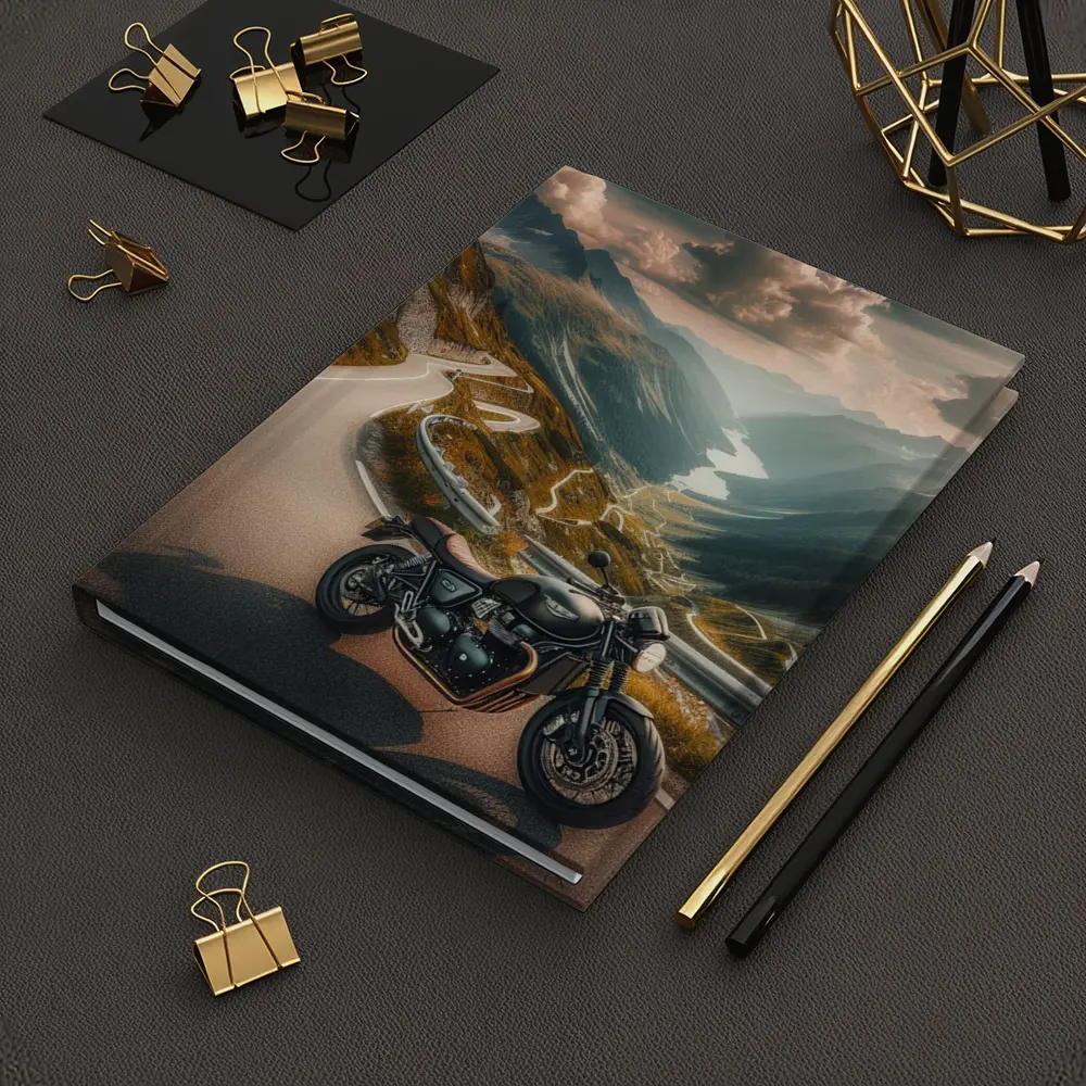 Triumph Cafe Racer Mountain Road Winding Valley – Notebooks