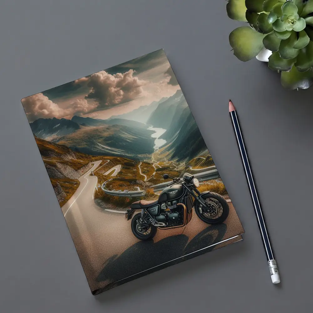 Triumph Cafe Racer Mountain Road Winding Valley – Notebooks