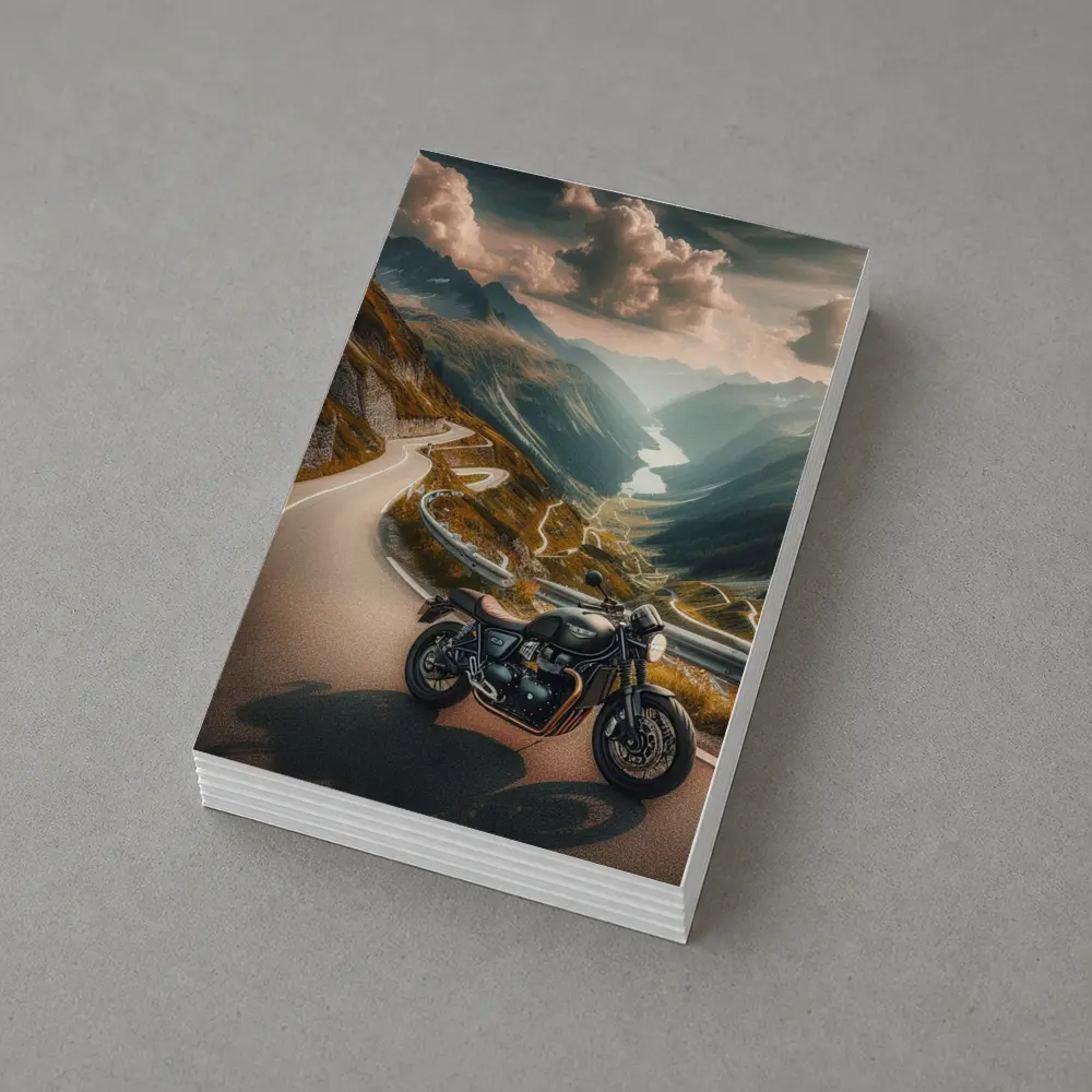 Triumph Cafe Racer Mountain Road Winding Valley – Postcards