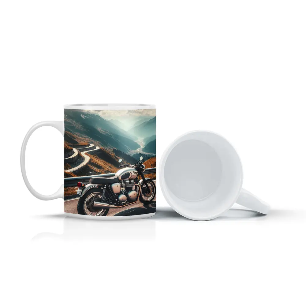 Triumph Bonneville Classic Motorcycle Mountain Road – Mugs