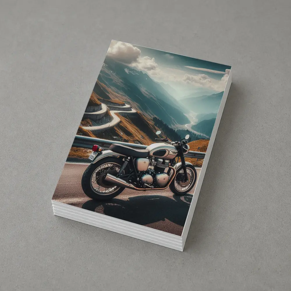 Triumph Bonneville Classic Motorcycle Mountain Road – Postcards