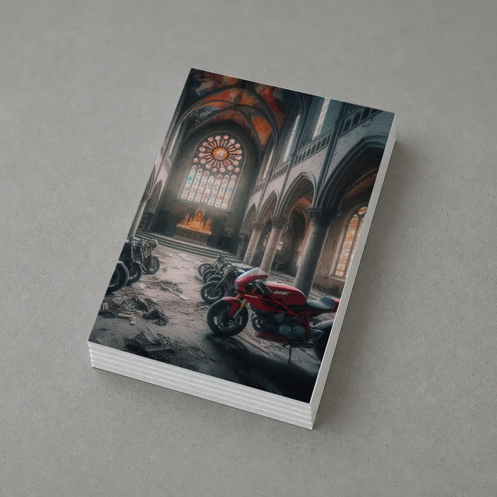 Ducati Motorcycles Inside Abandoned Gothic Church – Postcards