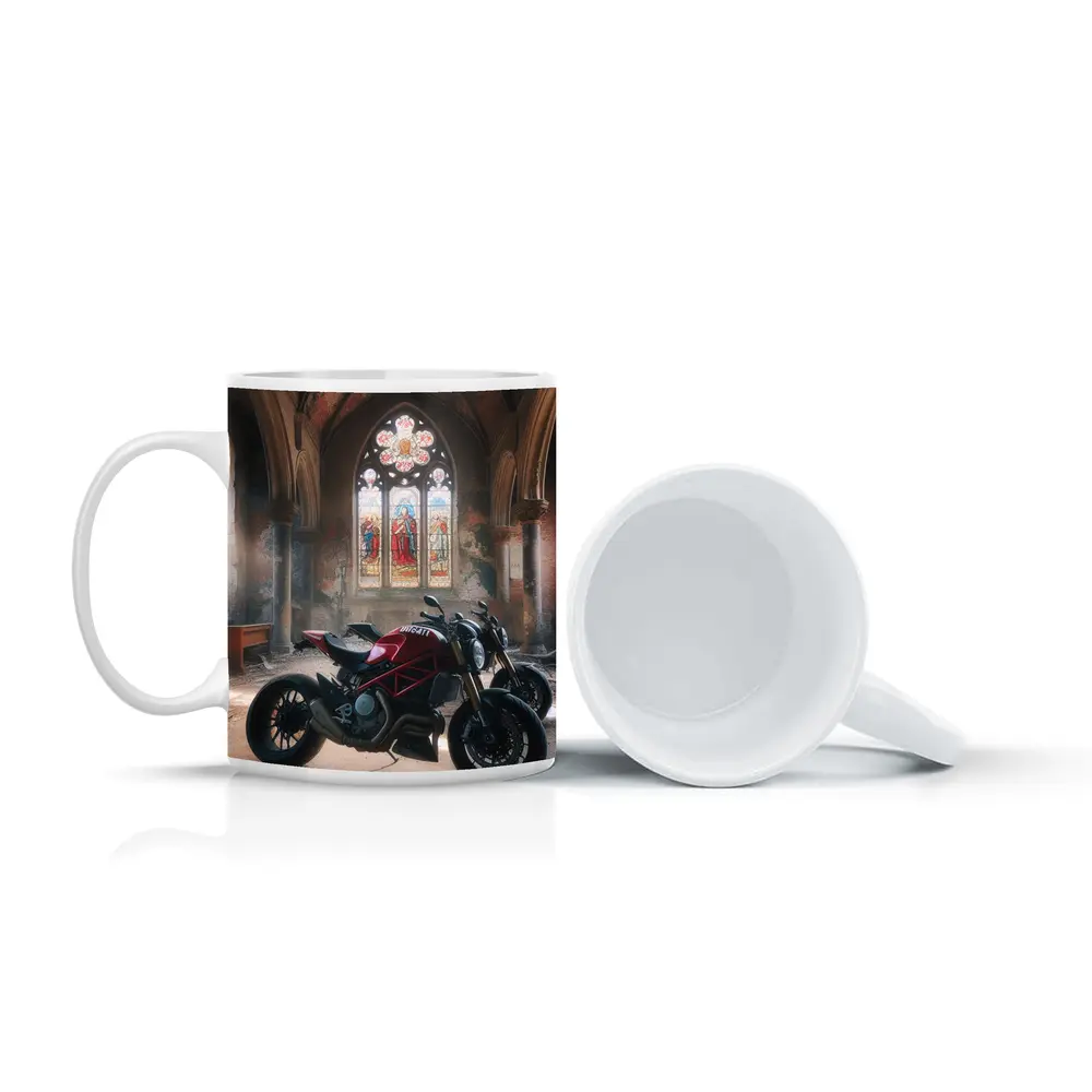 Ducati Streetfighter Inside Abandoned Gothic Church – Mugs