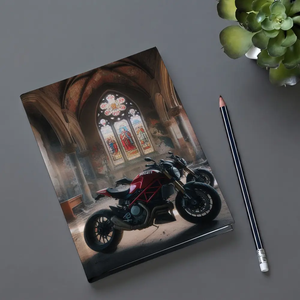 Ducati Streetfighter Inside Abandoned Gothic Church – Notebooks