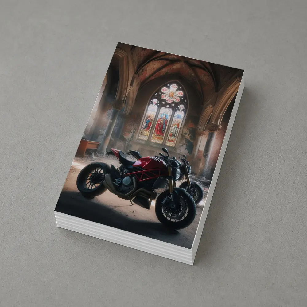 Ducati Streetfighter Inside Abandoned Gothic Church – Postcards