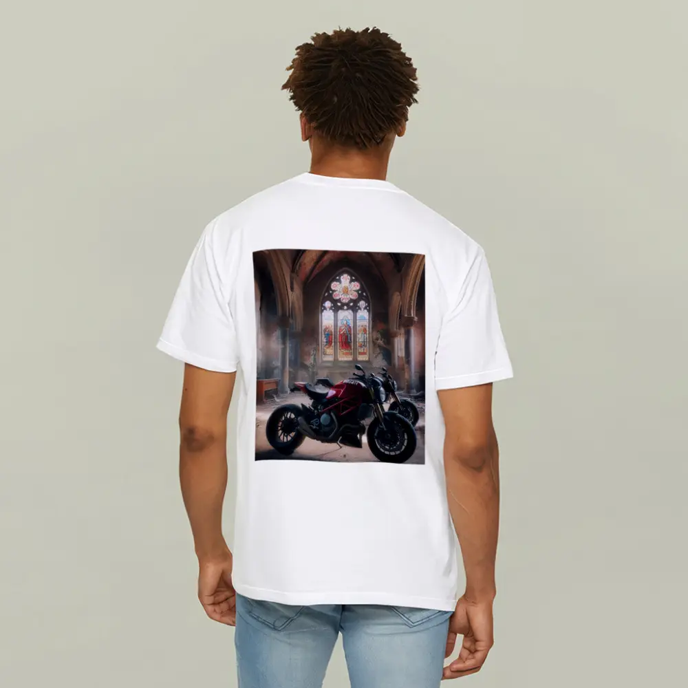 Ducati Streetfighter Inside Abandoned Gothic Church – T-Shirts