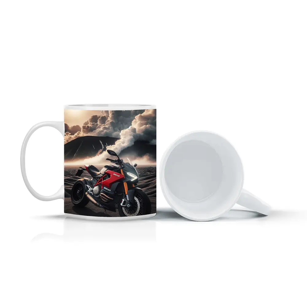Ducati Streetfighter Red Motorcycle Desert Clouds – Mugs