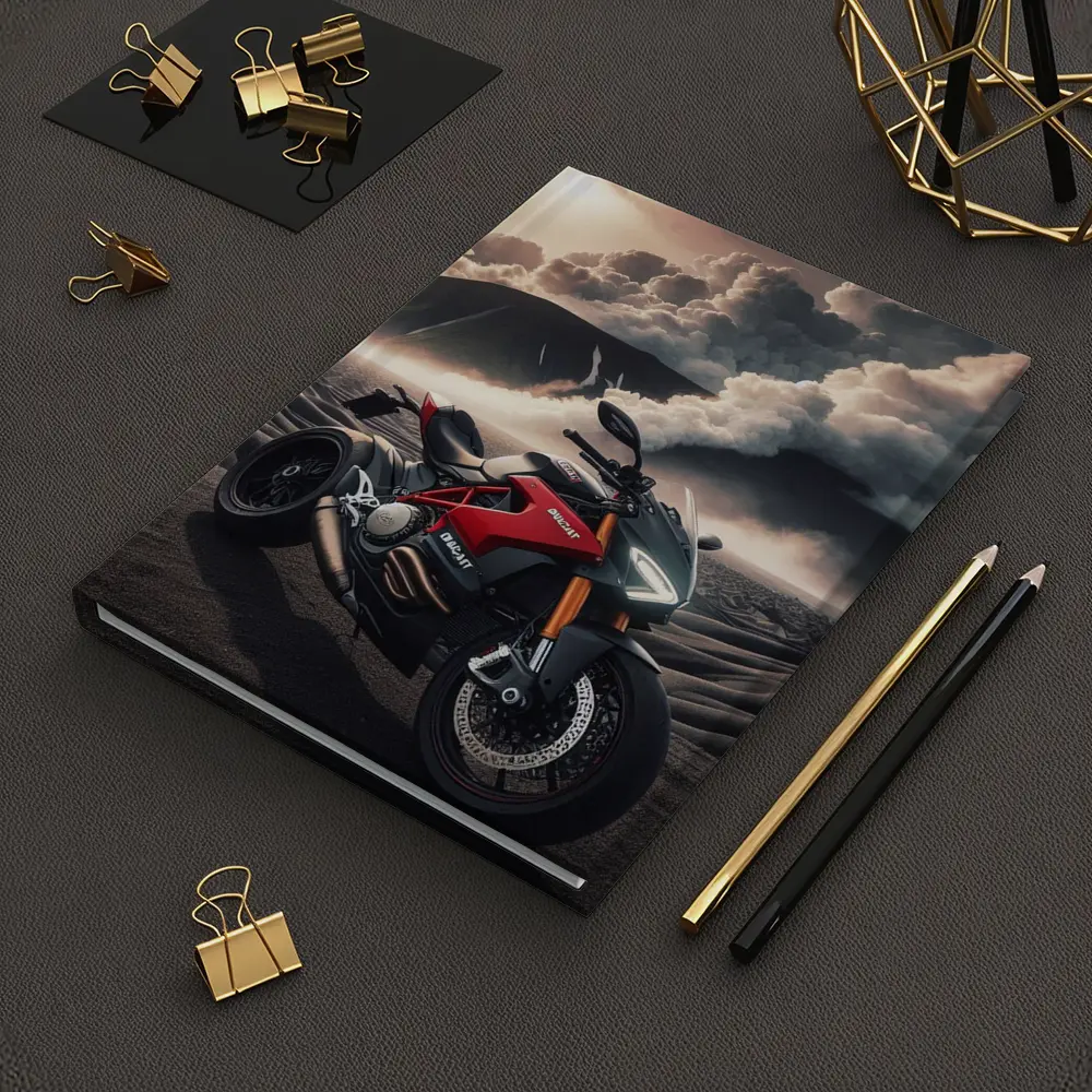Ducati Streetfighter Red Motorcycle Desert Clouds – Notebooks