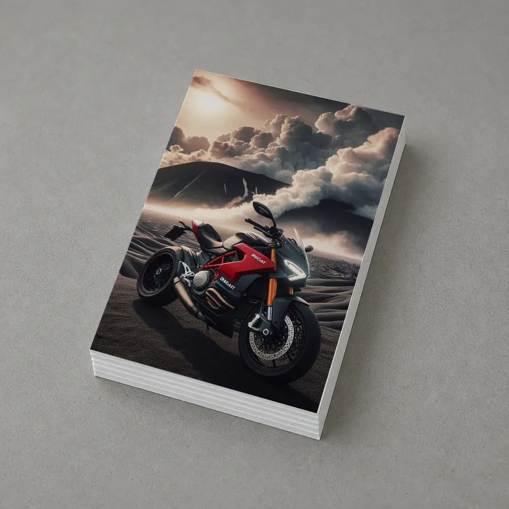 Ducati Streetfighter Red Motorcycle Desert Clouds – Postcards