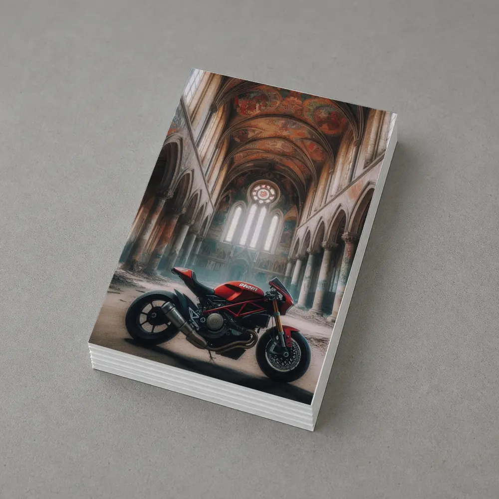 Ducati Streetfighter Red Inside Abandoned Church – Postcards