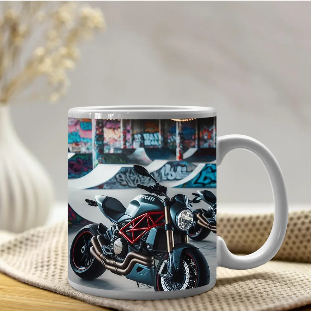 Ducati Monster Matte Black Skatepark Graffiti – Mugs