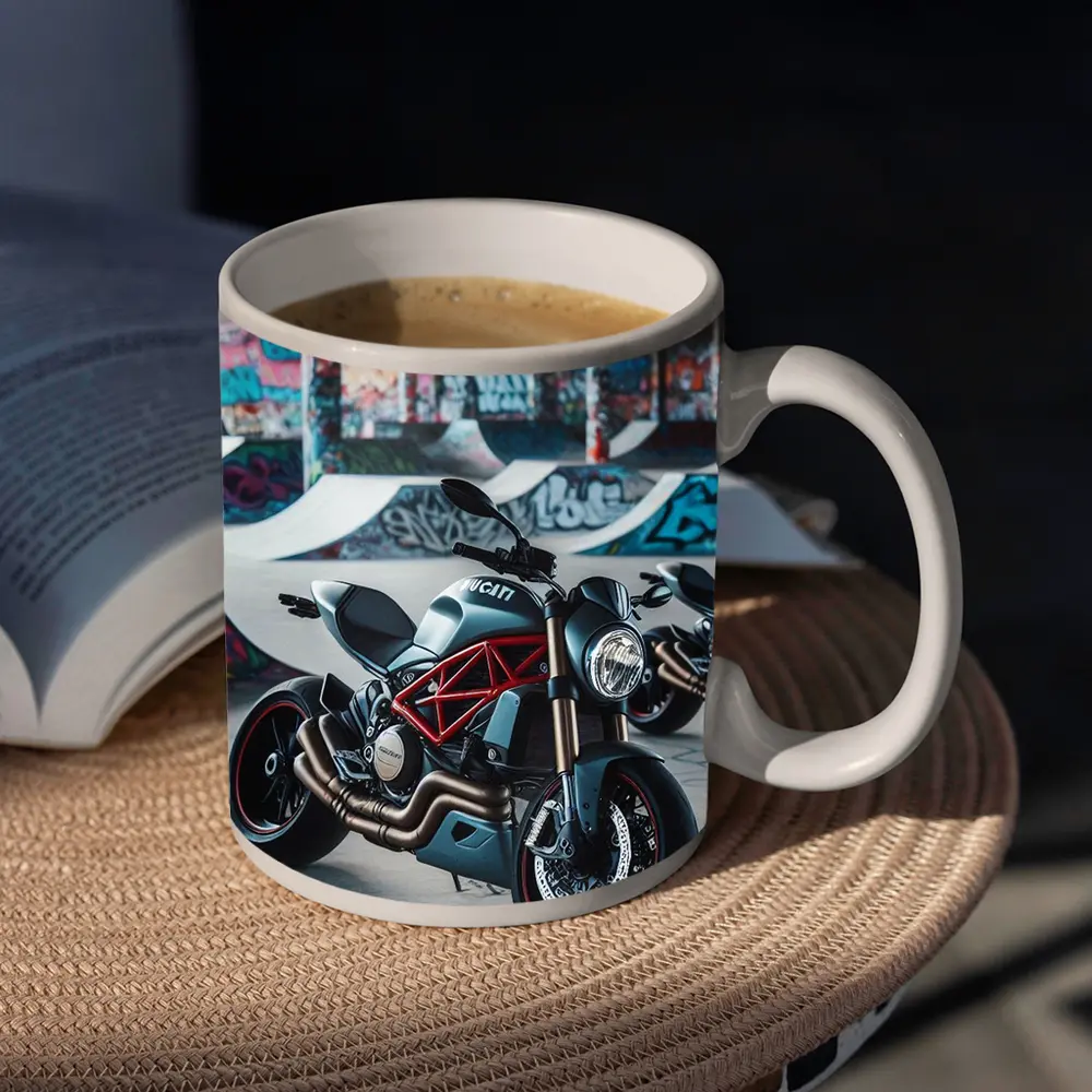 Ducati Monster Matte Black Skatepark Graffiti – Mugs