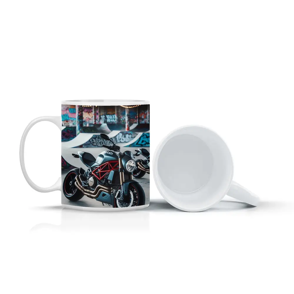 Ducati Monster Matte Black Skatepark Graffiti – Mugs
