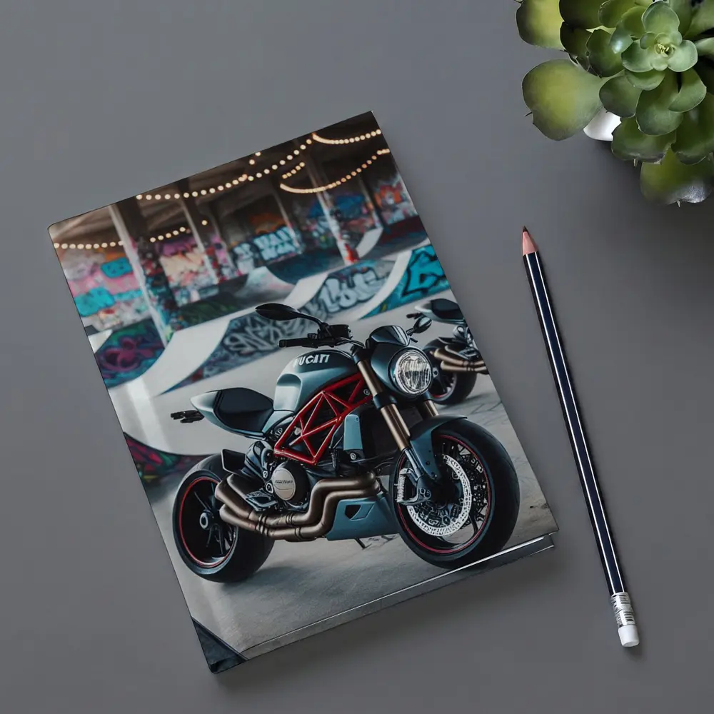Ducati Monster Matte Black Skatepark Graffiti – Notebooks