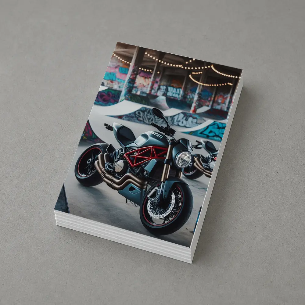 Ducati Monster Matte Black Skatepark Graffiti – Postcards
