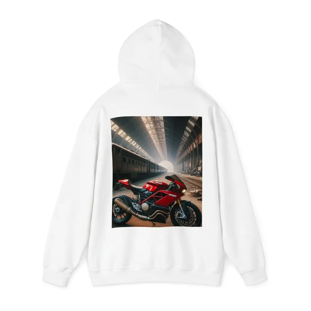 Ducati Sport Bike Abandoned Train Station – Hoodies